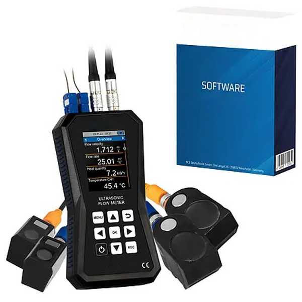 Portable Ultrasonic Flow Meter incl. software